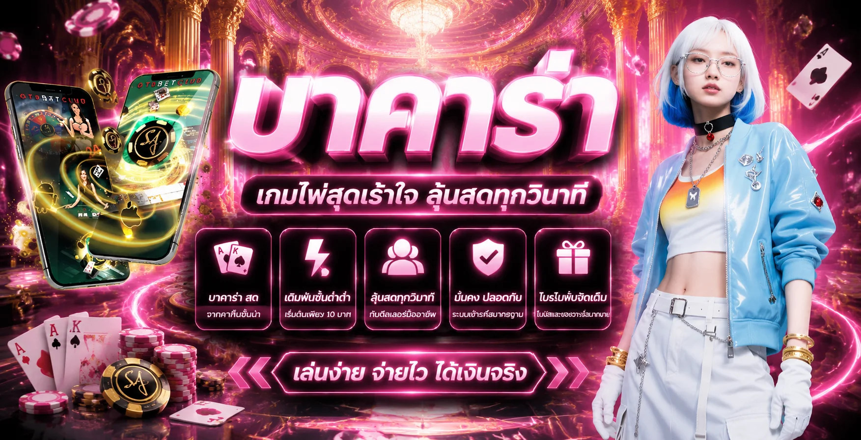 บาคาร่าออนไลน์ PGCAT69 ถ่ายทอดสดจากคาสิโน